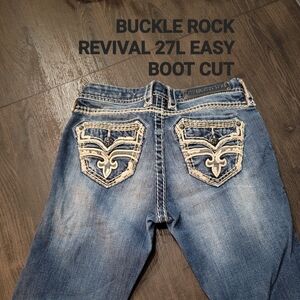 Buckle Blue Boot Cut Jeans